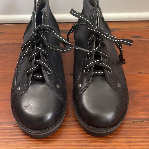 London Underground Joe Blake lugged sole leather lace up ankle boots sz 7.5 - Picture 3 of 10